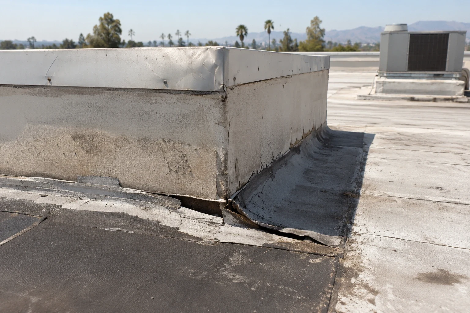 Commercial Roof Flashing Failure Repair in Concord, CA