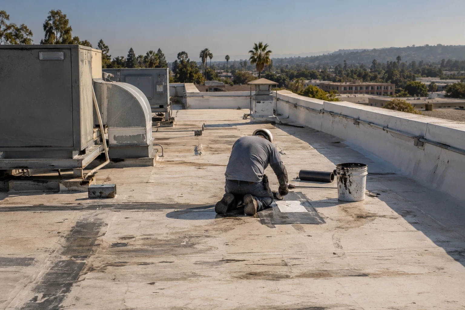Commercial Roof Membrane Puncture Repair in Concord, CA